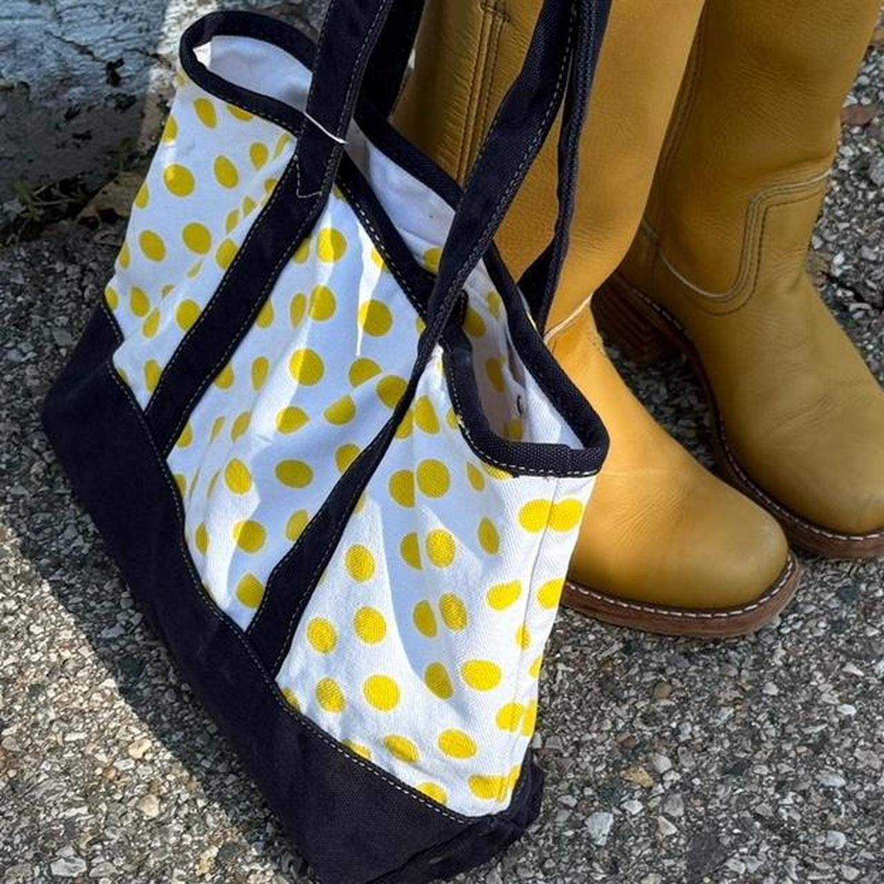 Vintage 2000’s J Crew polka dot yellow tote bag