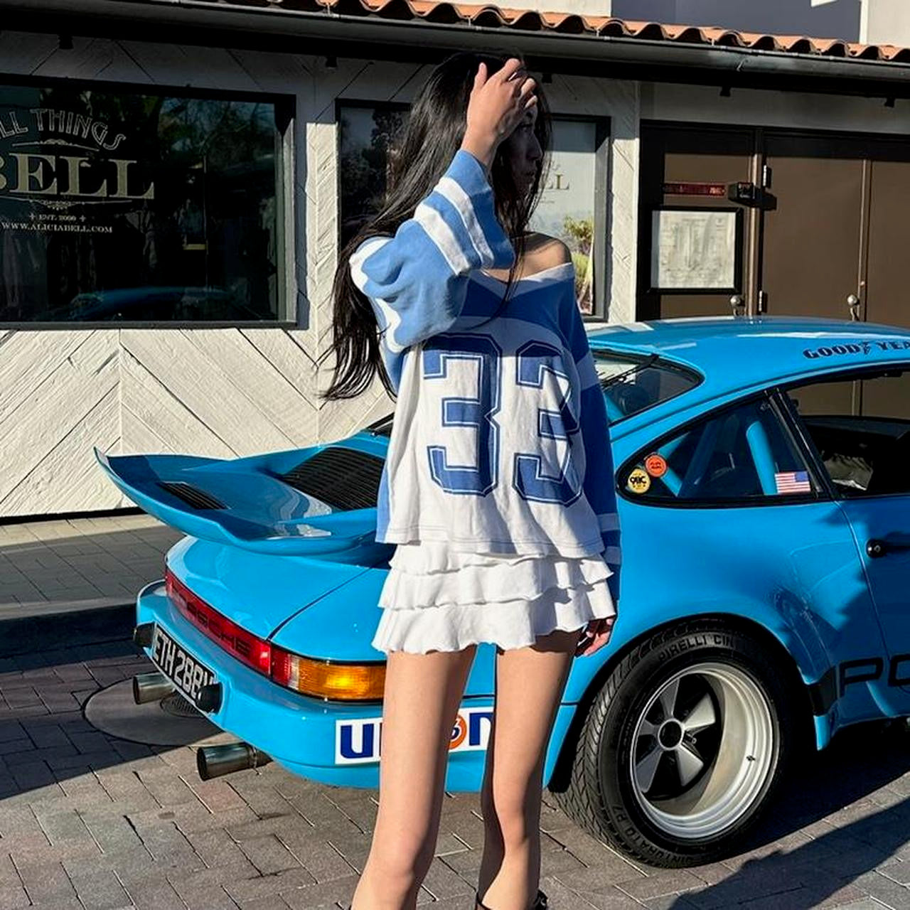 Vintage 90’s blue long sleeve jersey top