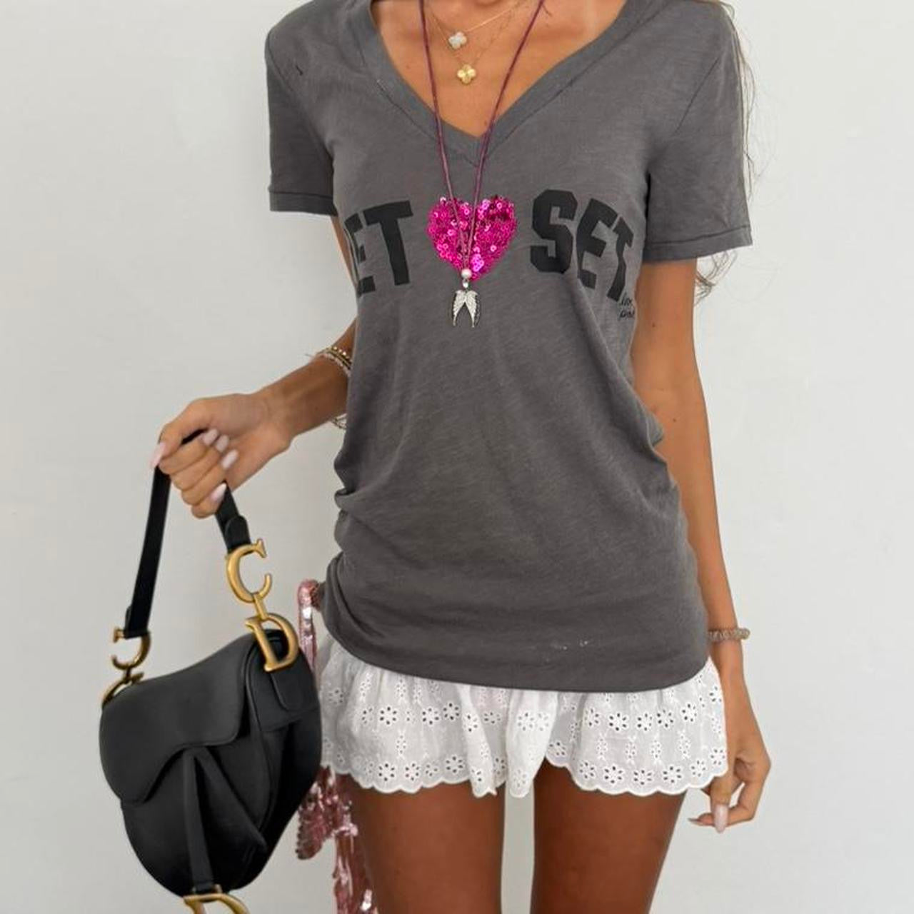 Vintage 2000’s Victoria’s Secret Jet set grey top