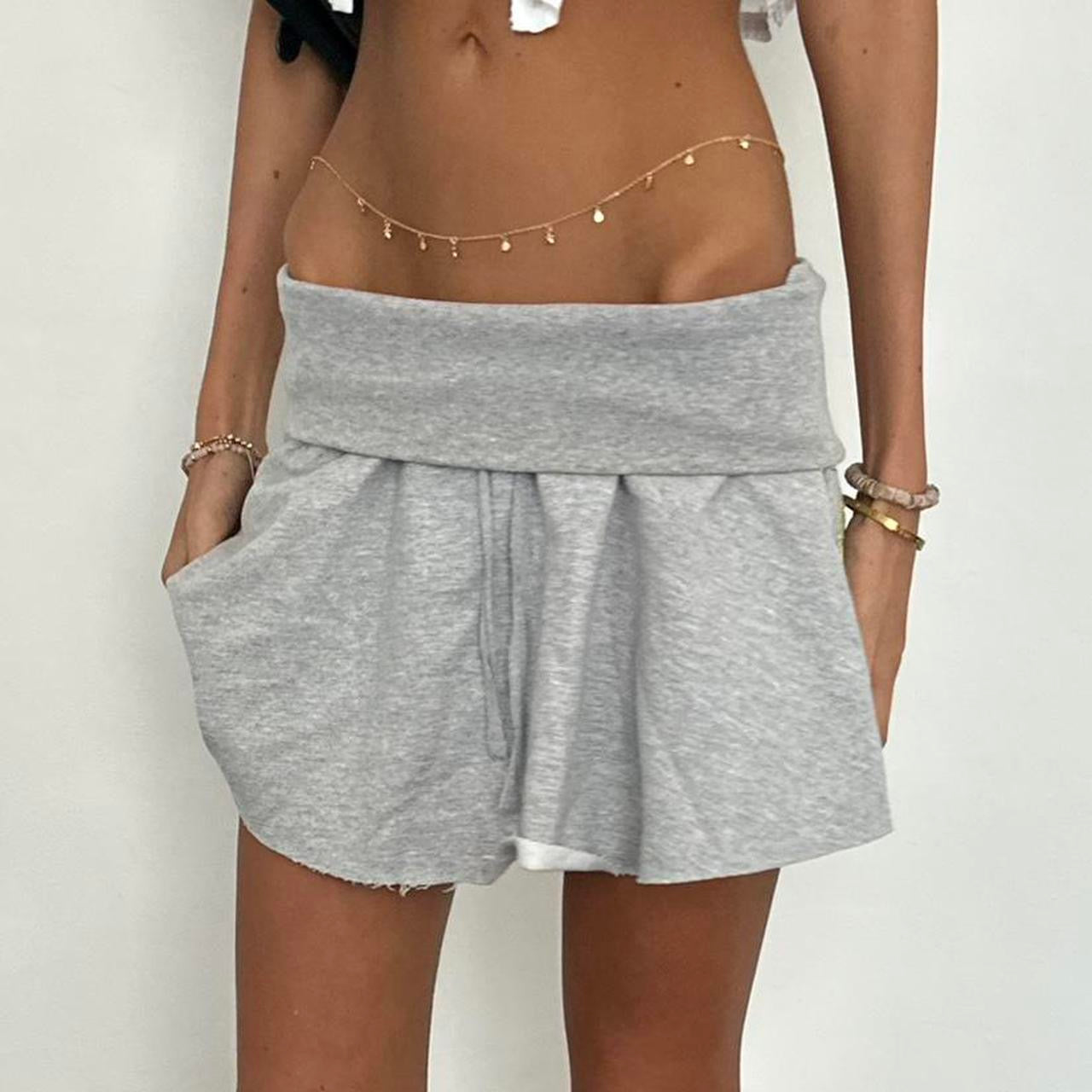 Vintage 00s grey foldover mini skirt