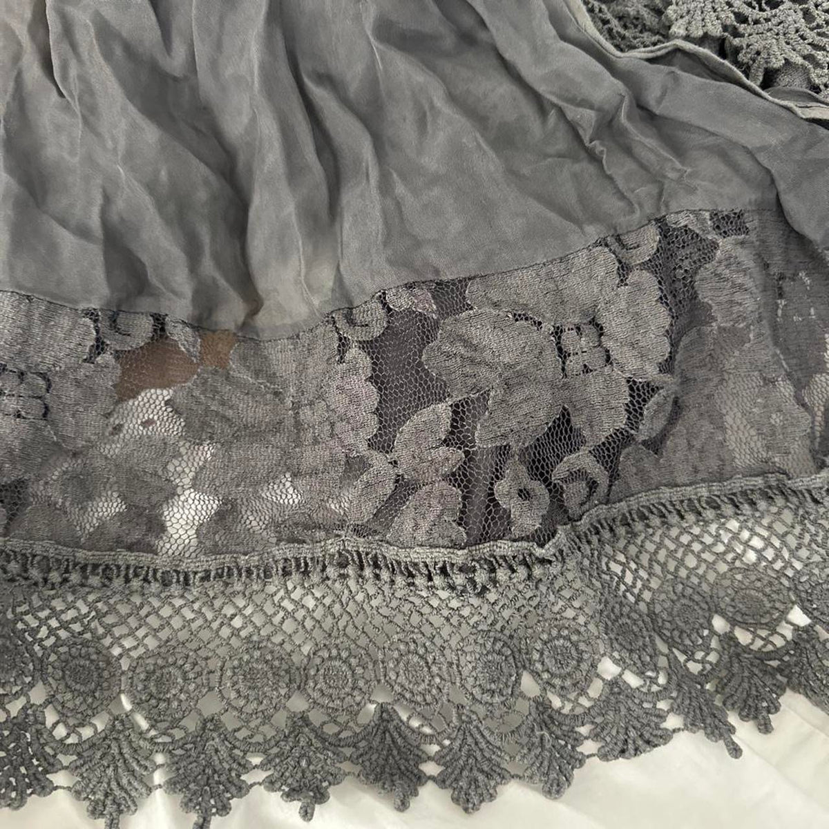 Vintage GREY lace boho long sleeve cardigan top
