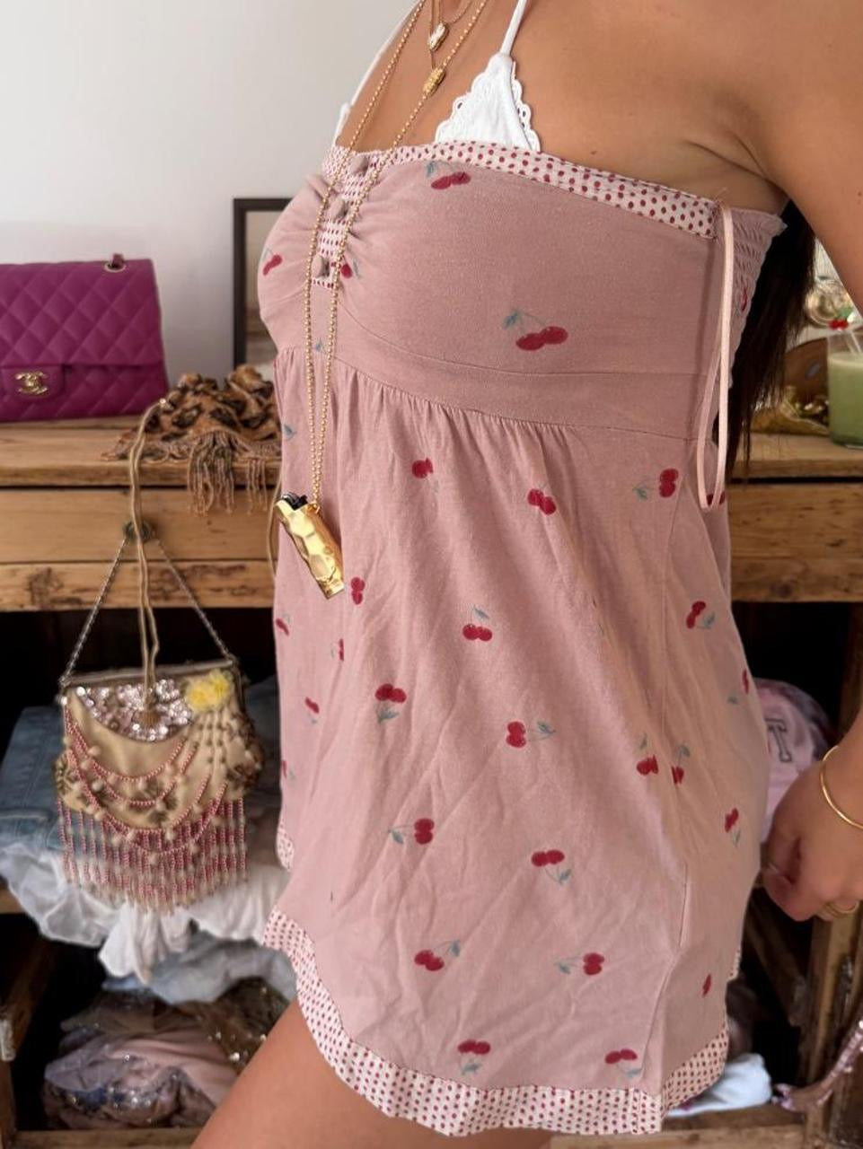 Vintage 00s cherry strapless top