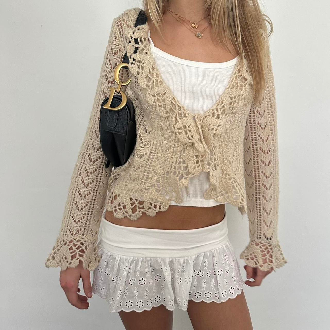 Vintage 90’s cream boho cardigan