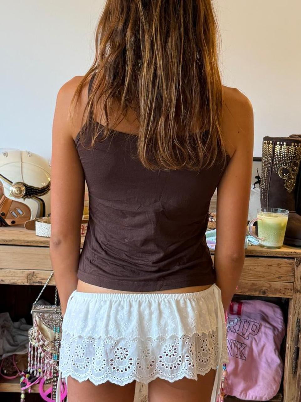 Vintage 00’s brown Chanel VIP gift cami top