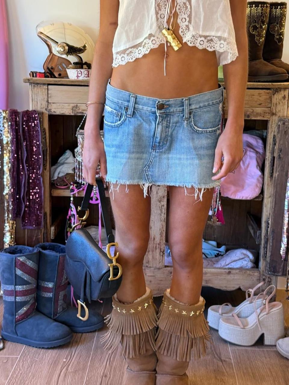 Vintage 00’s Abercrombie and Fitch denim skirt