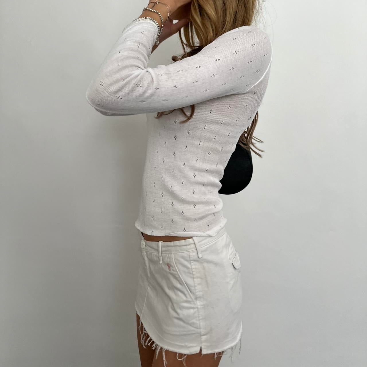 Vintage white basics long sleeve top