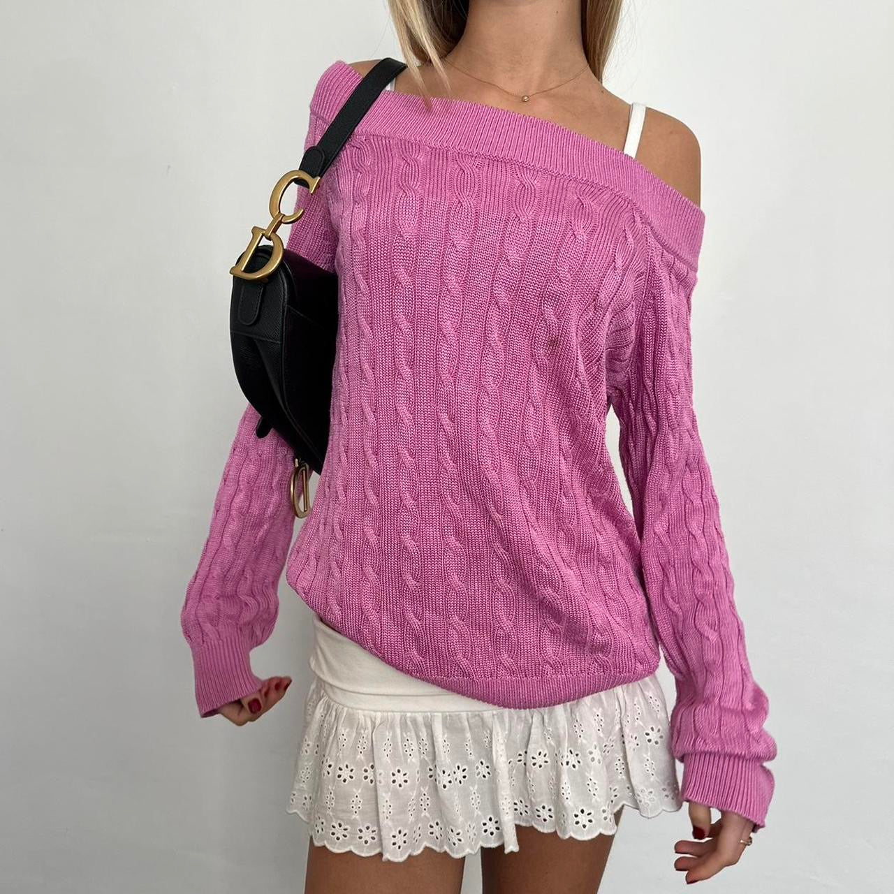 Vintage Ralph Lauren pink off shoulder sweater