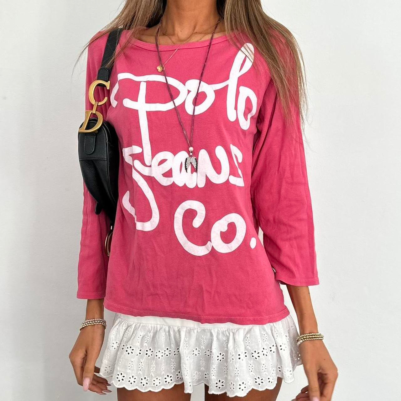 Vintage Ralph Lauren graphic pink long sleeve top
