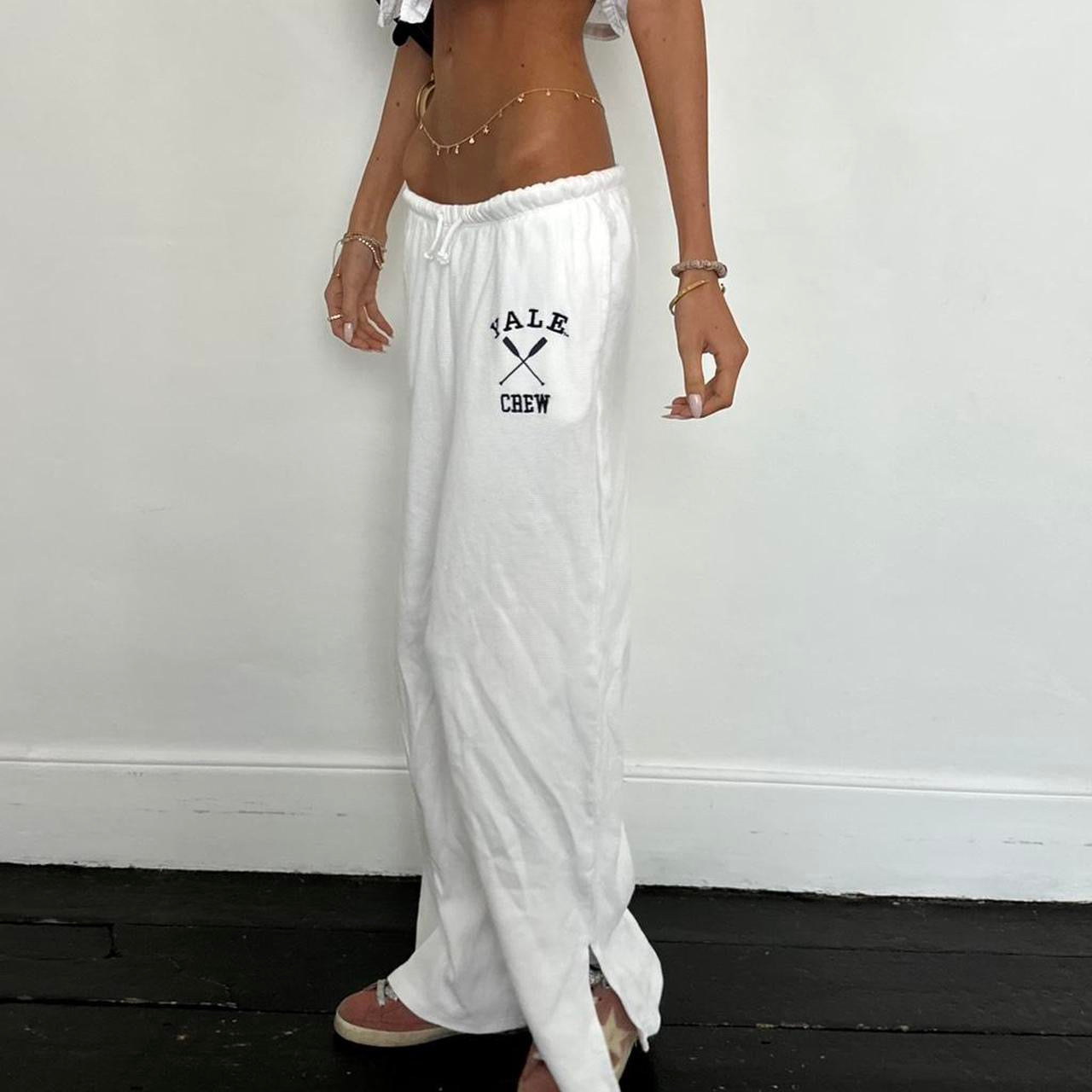 Vintage Yale crew white waffle pants