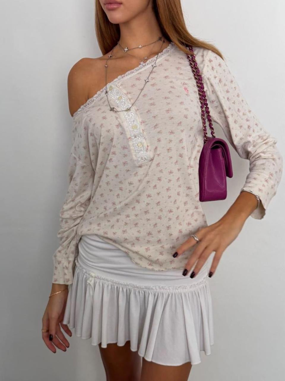 Vintage 90’s Ralph Lauren long sleeve floral wallpaper top