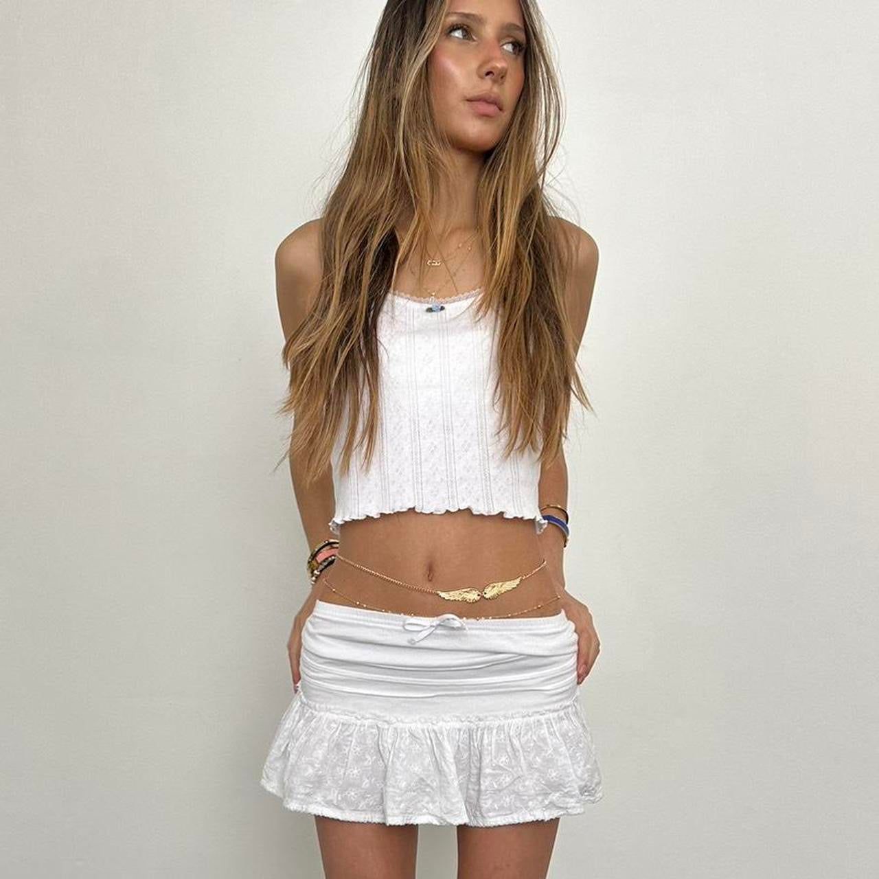 Vintage dream white mini skirt 🧺🍓🪽