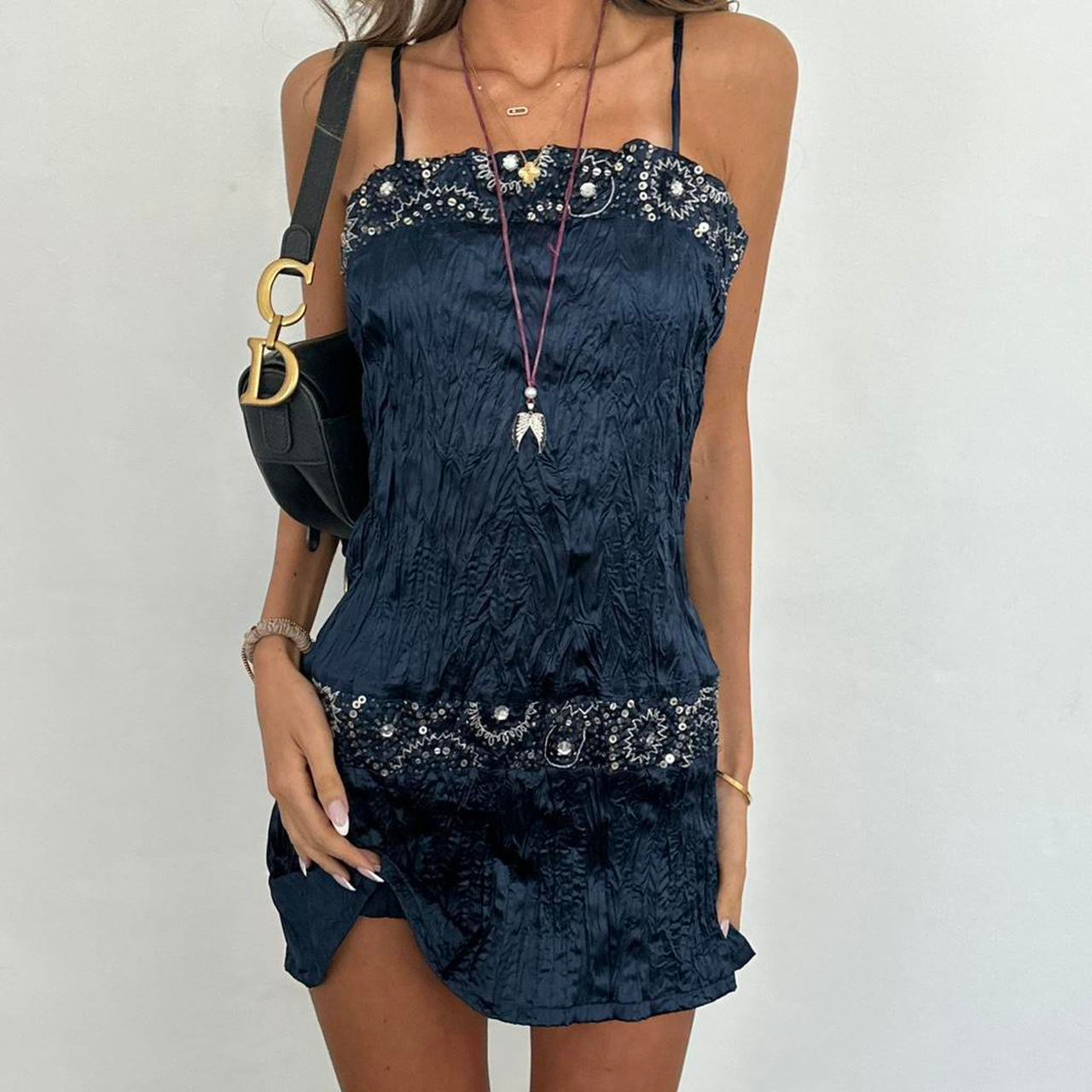 Vintage 00s navy sequin dress