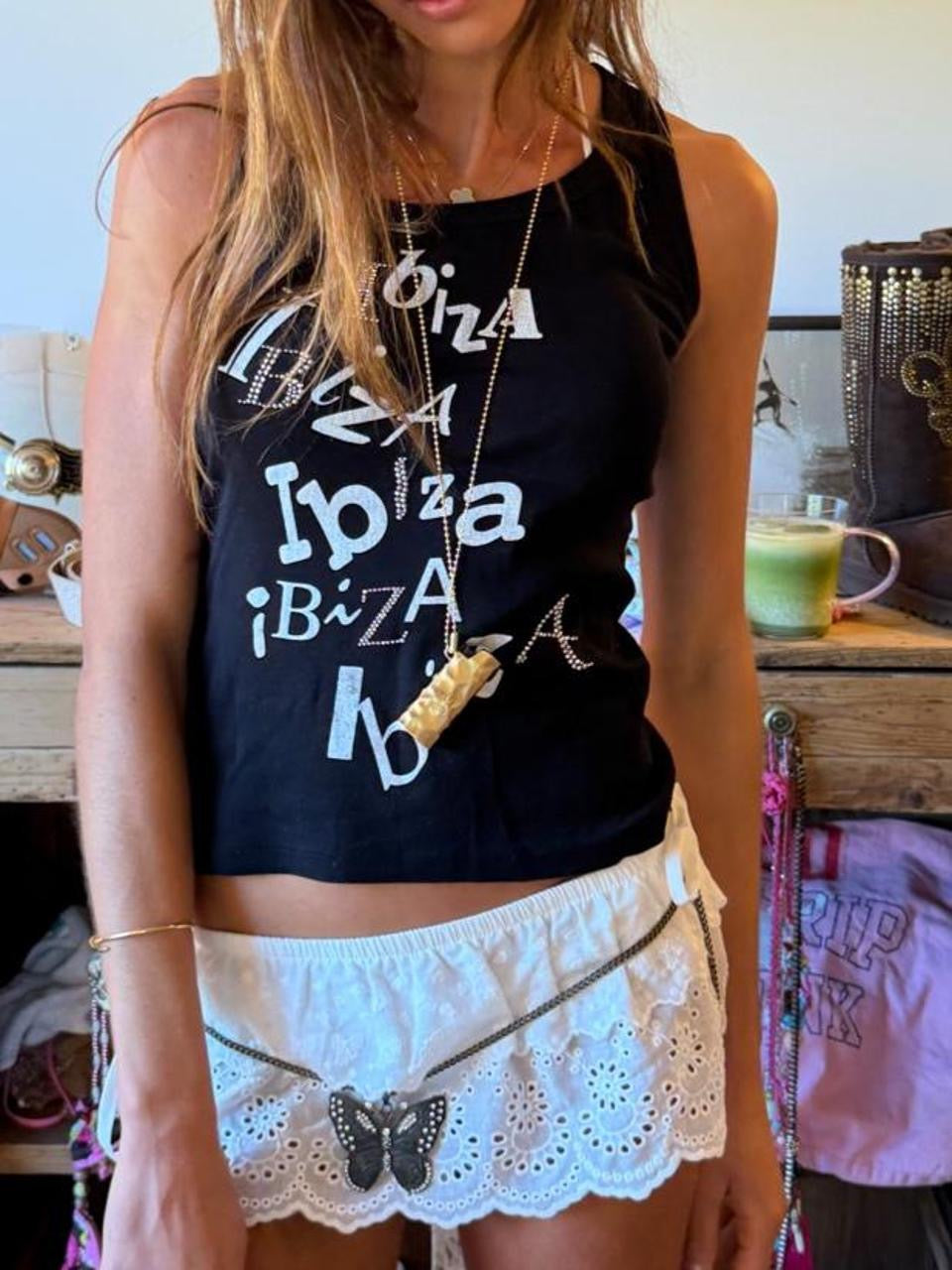 Vintage 00’s ibiza graphic tank top