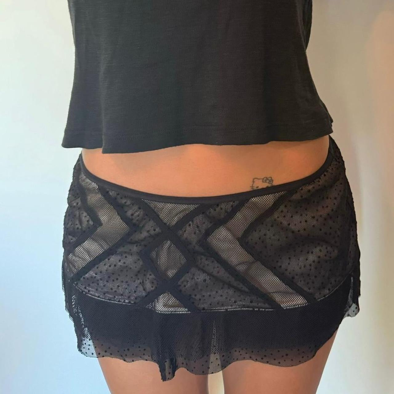 Vintage 90’s black lace micro skirt