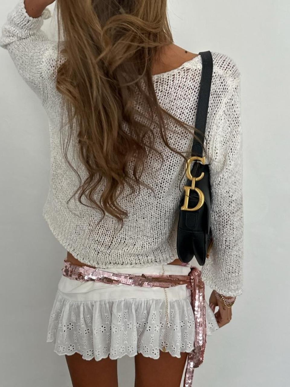 Vintage 00’s white open front cardigan top