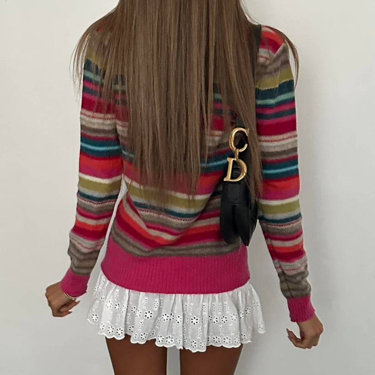 Vintage 2000’s knit striped colourful cardigan