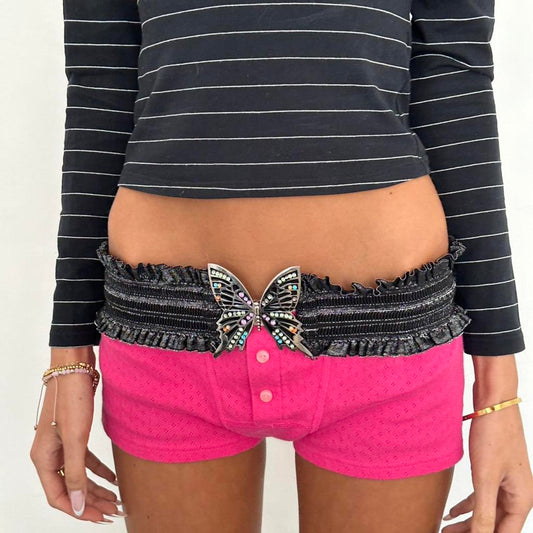 Vintage 00s elastic butterfly belt