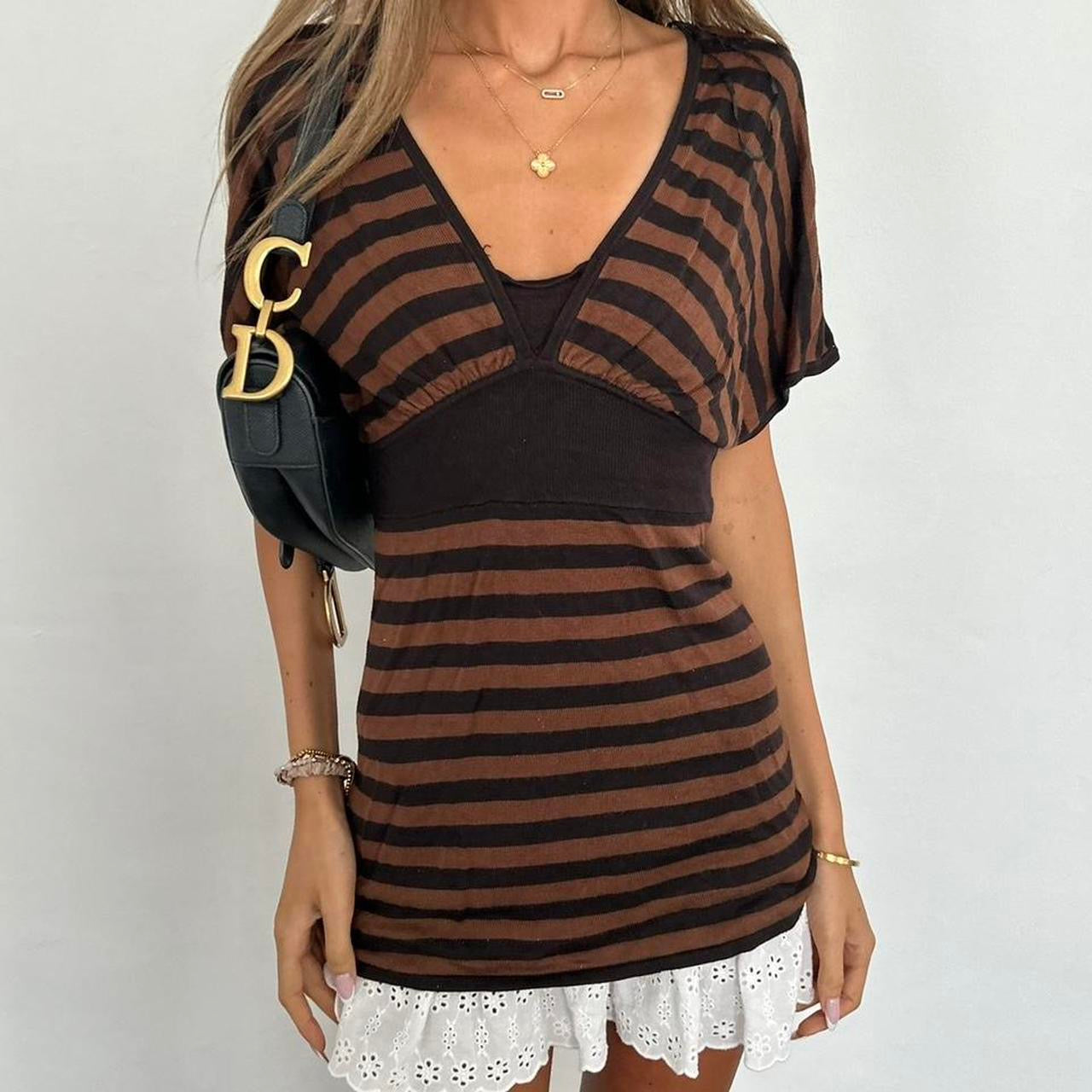 Vintage 2000s brown striped top