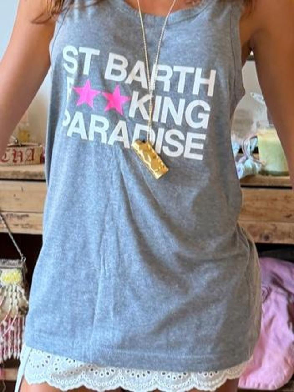 Vintage 00’s St Barth paradise graphic tank top
