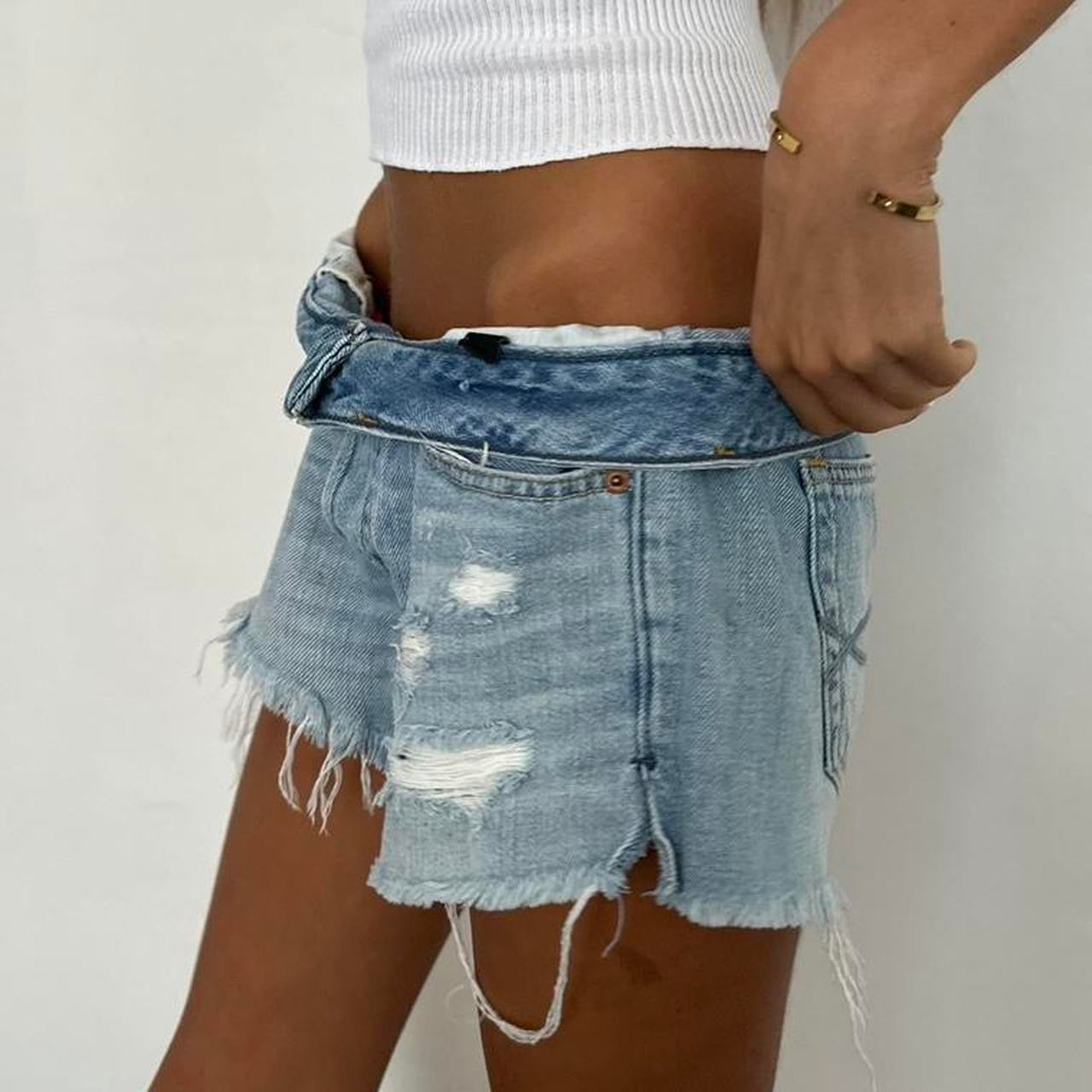 Vintage Abercrombie & Fitch distressed denim shorts