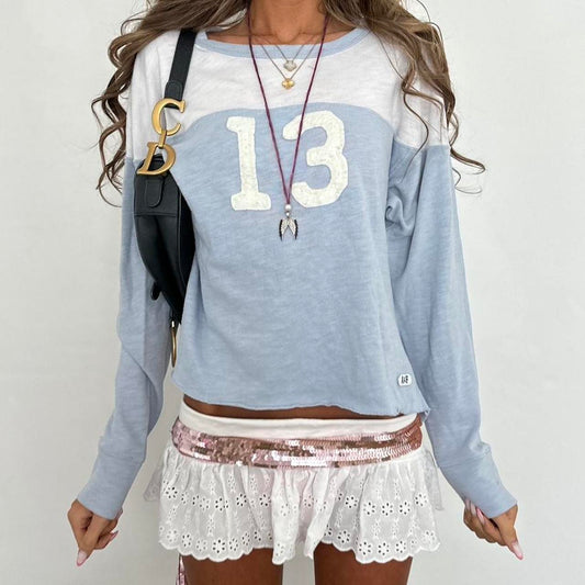 Vintage Abercrombie and Fitch baby blue jersey top