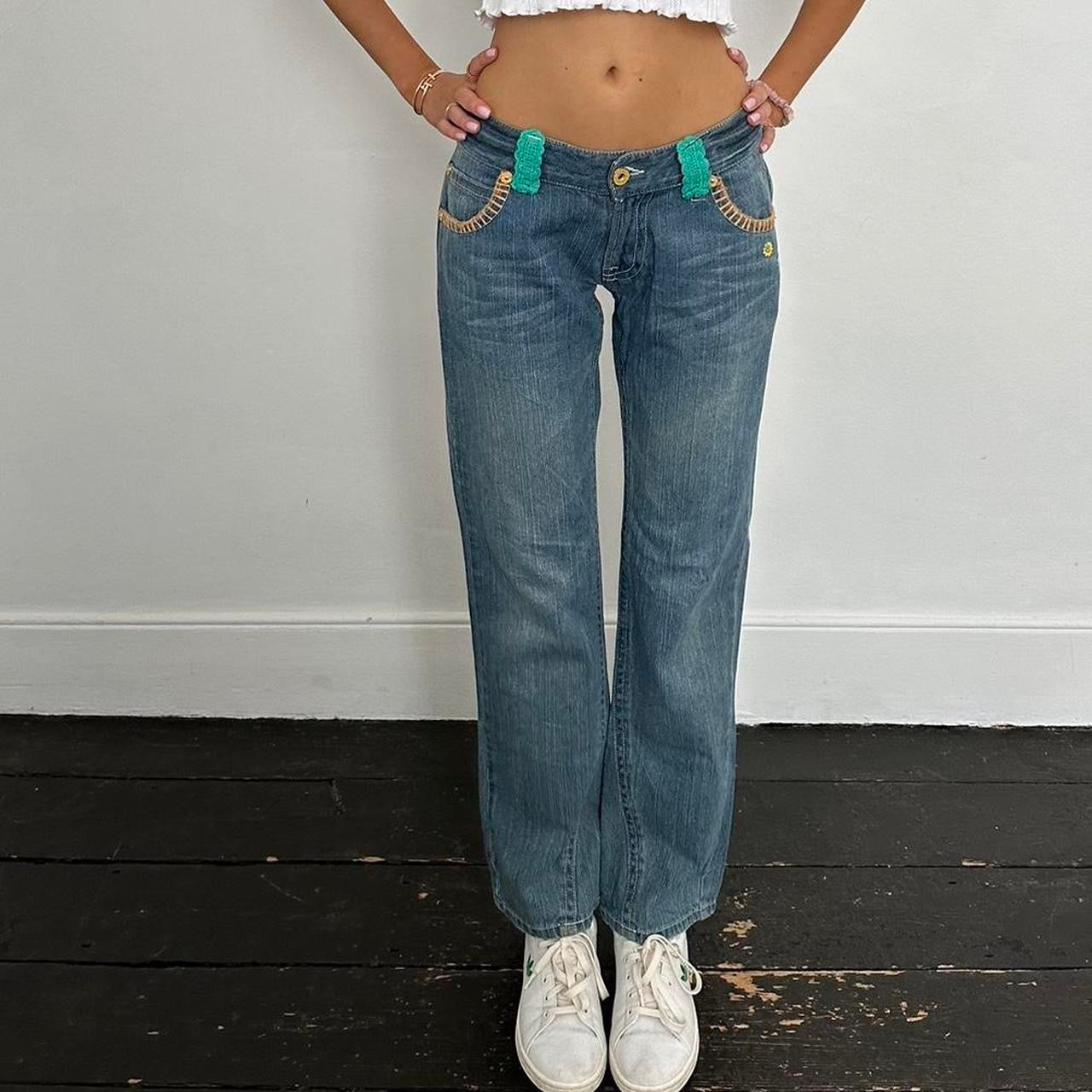 Vintage rare 90s crochet island girl jeans 🌺