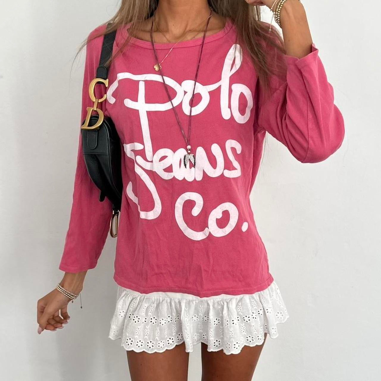 Vintage Ralph Lauren graphic pink long sleeve top