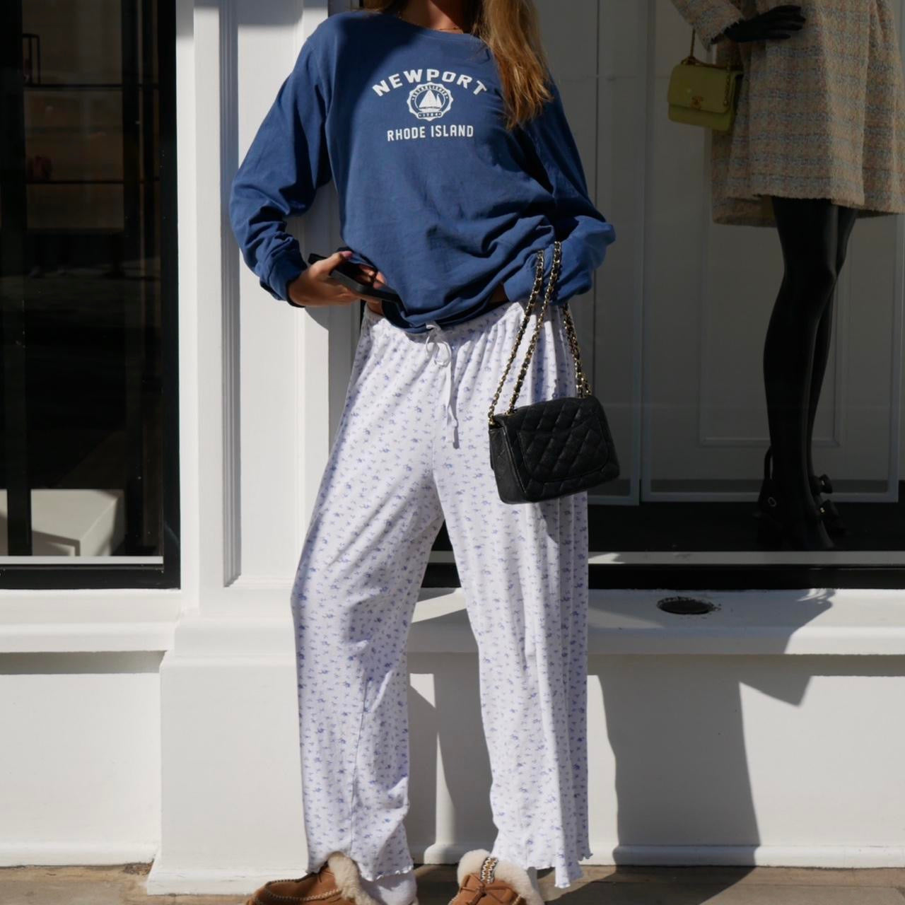 Vintage 90’s Ralph Lauren blue floral pants