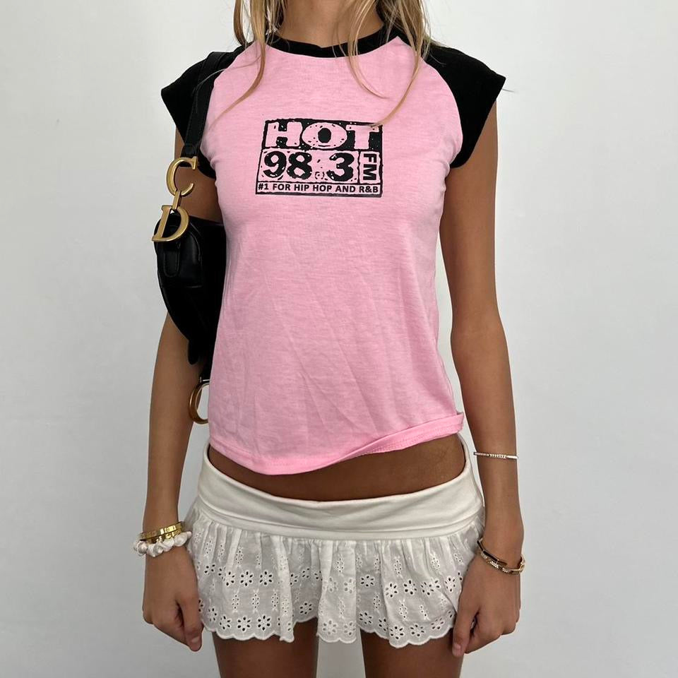 Vintage 90’s pink two tone baby tee