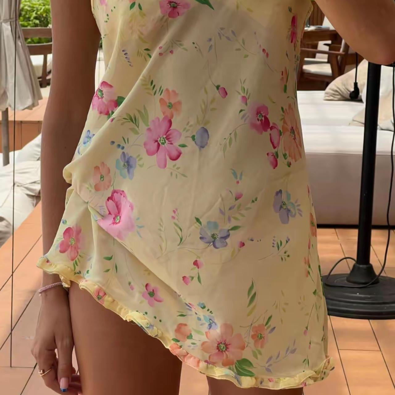 Vintage Victoria’s Secret yellow floral dress