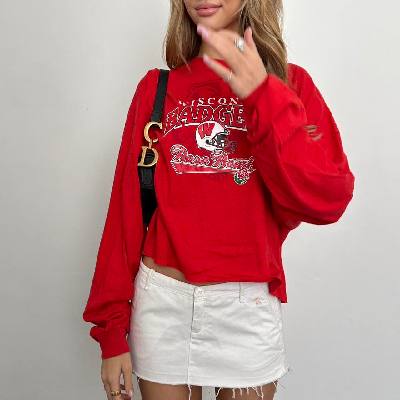 Vintage sporty red long sleeve top