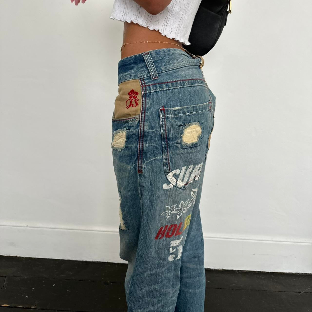 Vintage 90s blue wash rare surf jeans 🩵🐬🏄🏼‍♀️