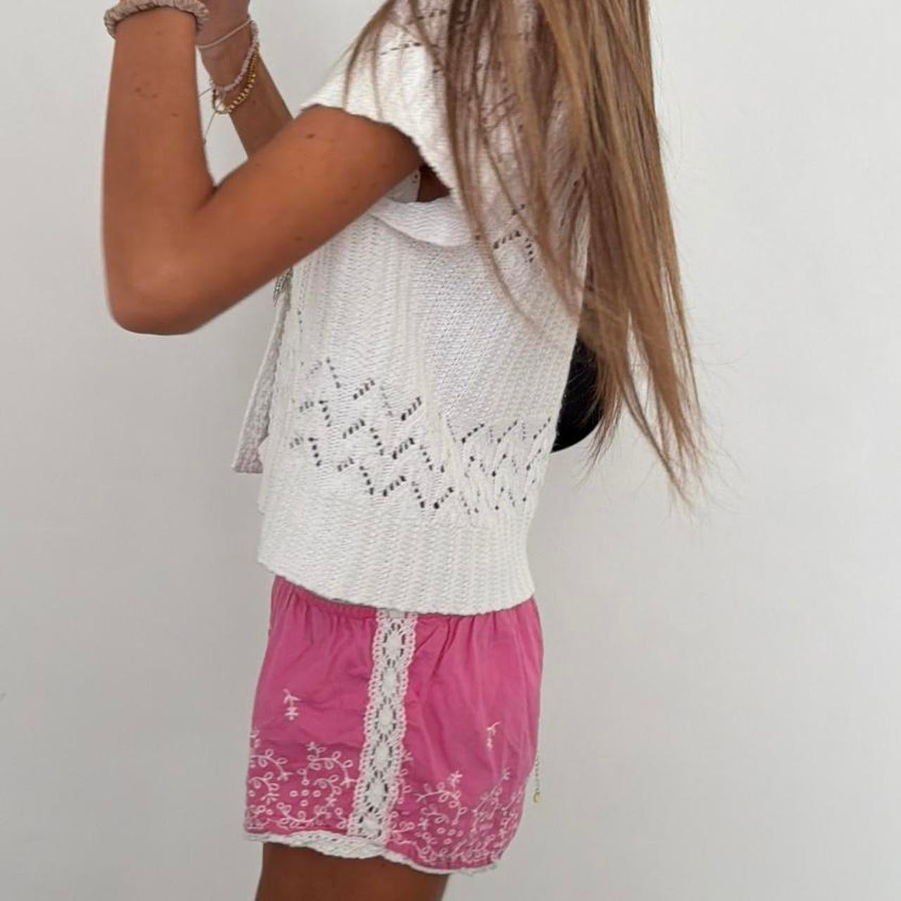 Vintage 90’s white crochet cardigan top
