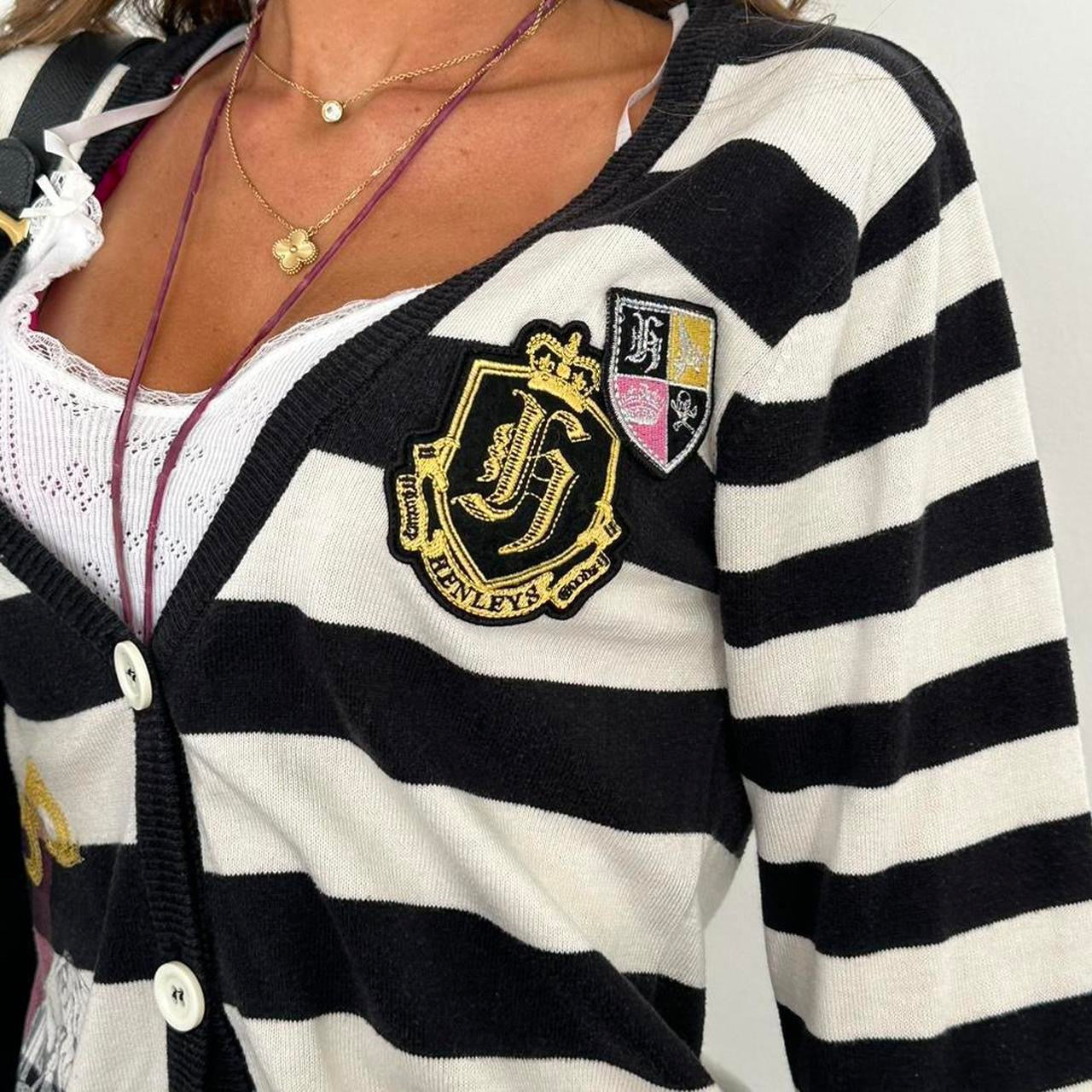 Vintage 2000s striped cardigan top
