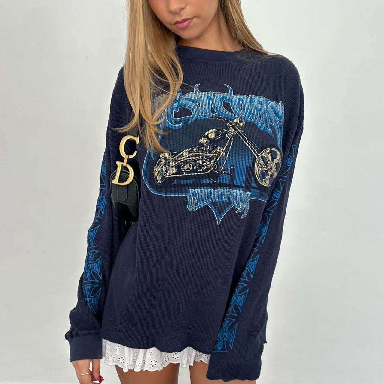 Vintage 90’s West Coast Choppers waffle long sleeve top