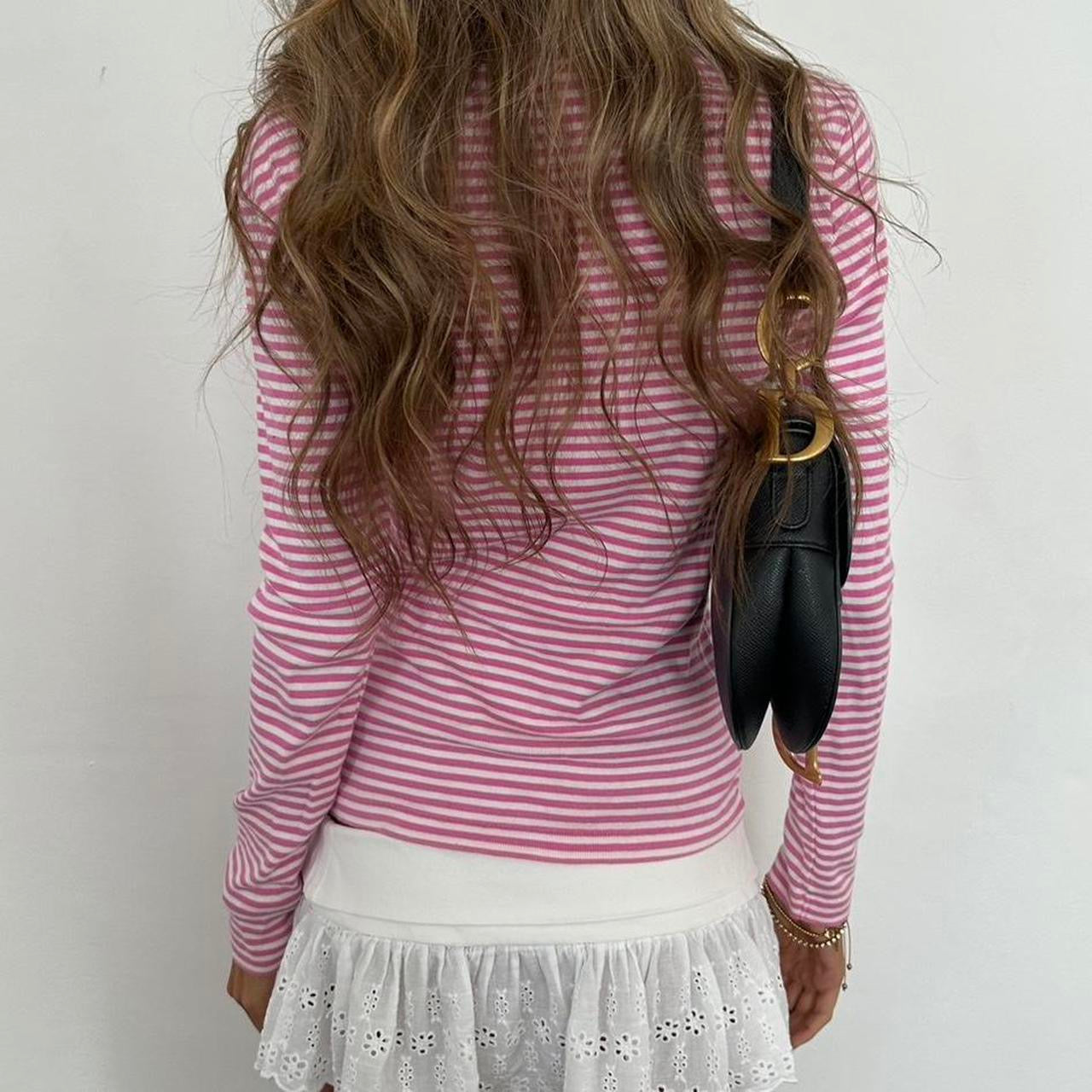 Vintage 90’s Polo Ralph Lauren pink striped long sleeve top
