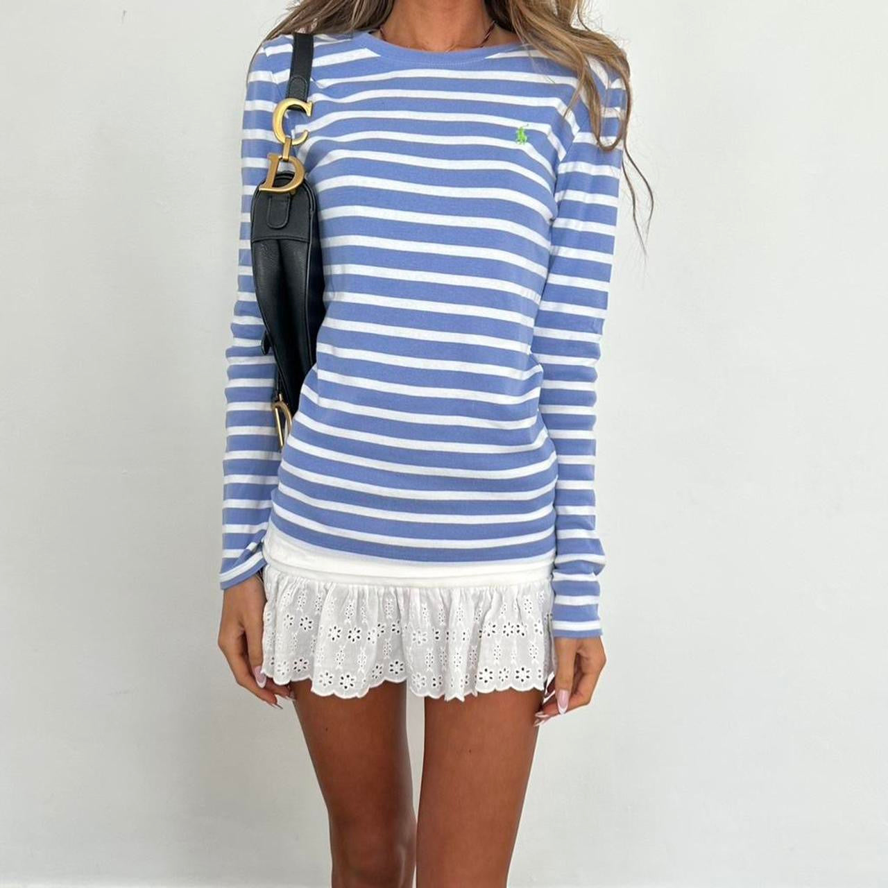Vintage 90’s Polo Ralph Lauren blue striped long sleeve top