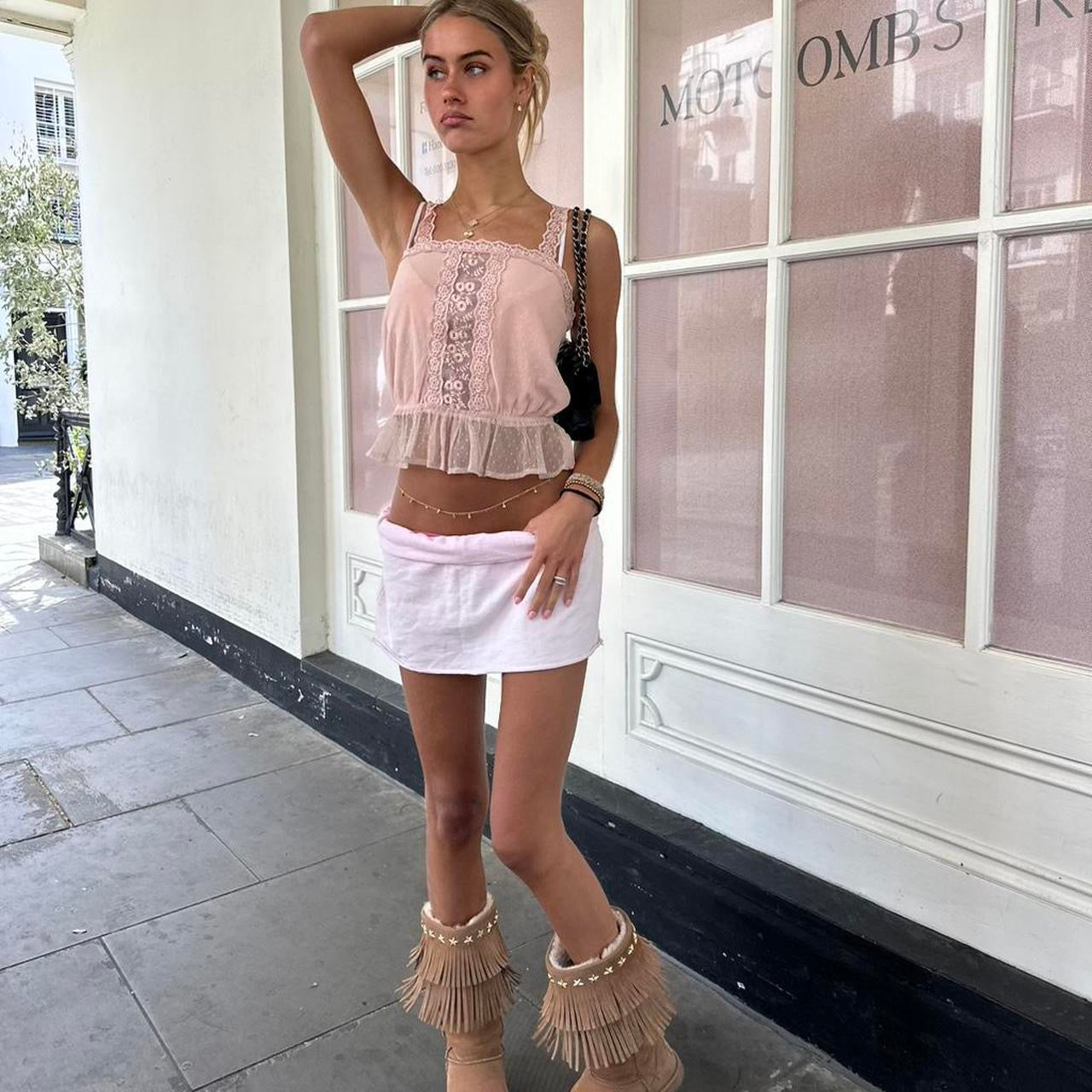 Vintage 90’s light pink lace cami top