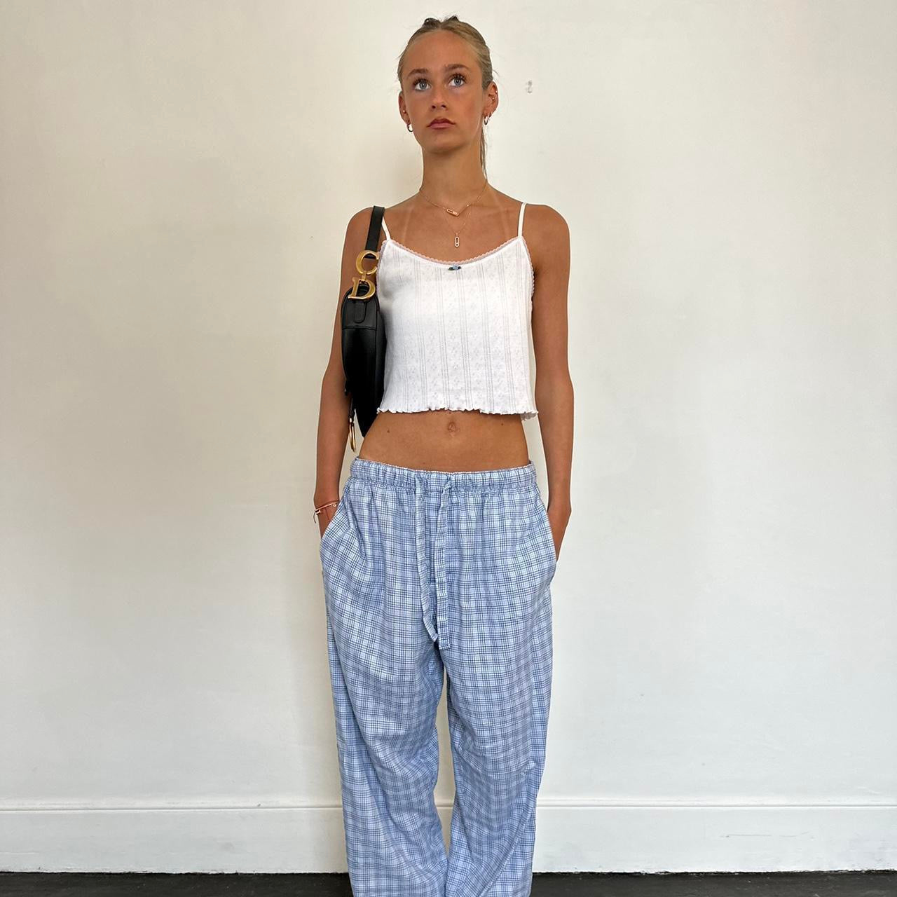 Vintage blue plaid pants 🩵