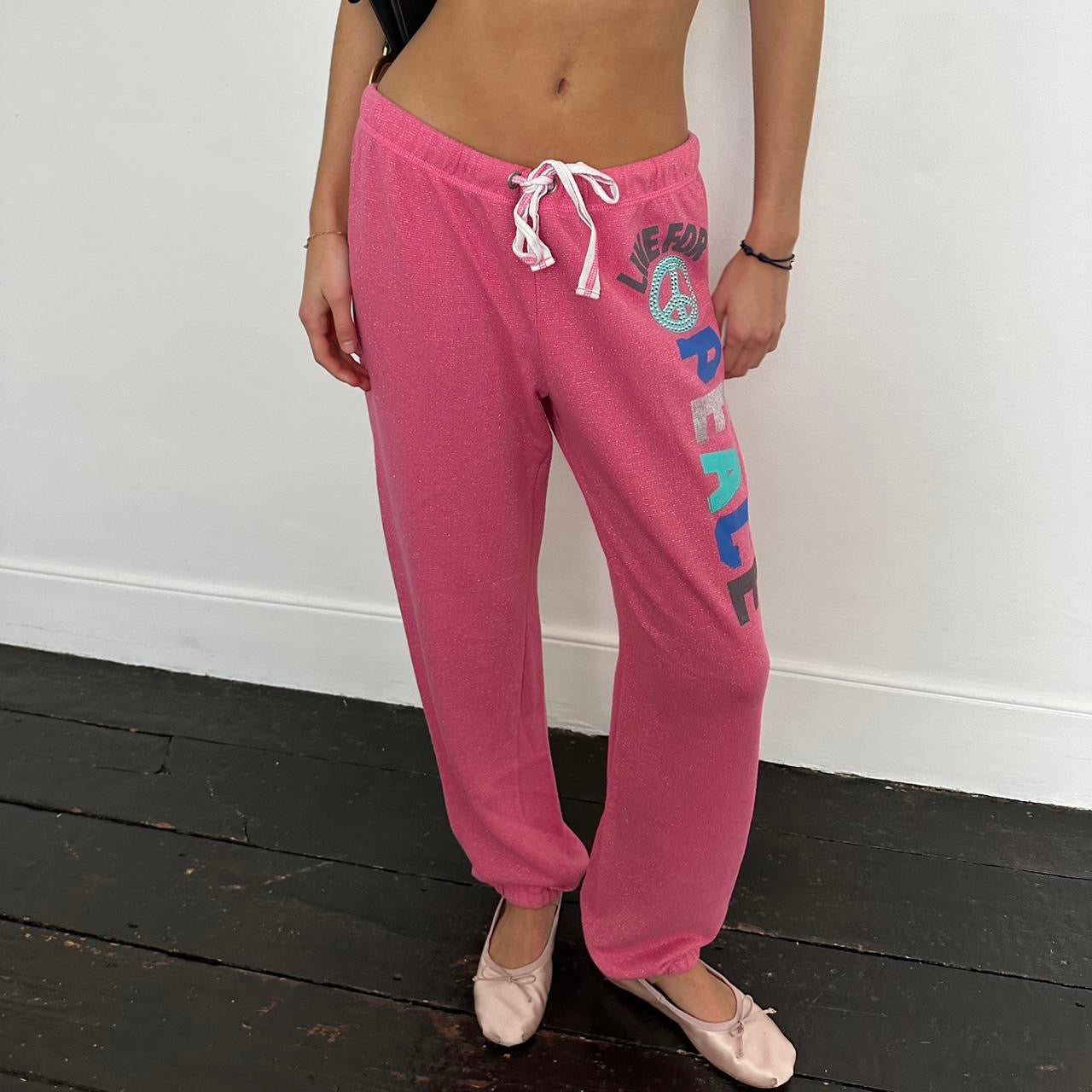 Vintage 2000’s Peace pink graphic sweatpants