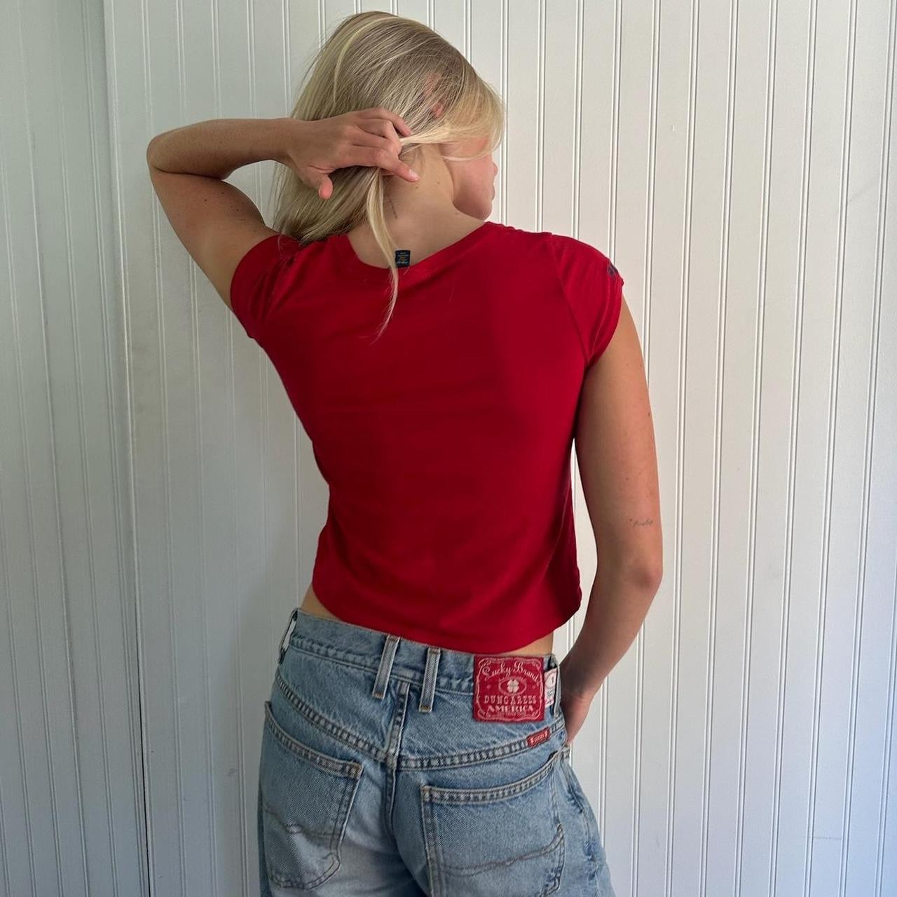 Vintage 90’s Ralph Lauren red flag baby tee