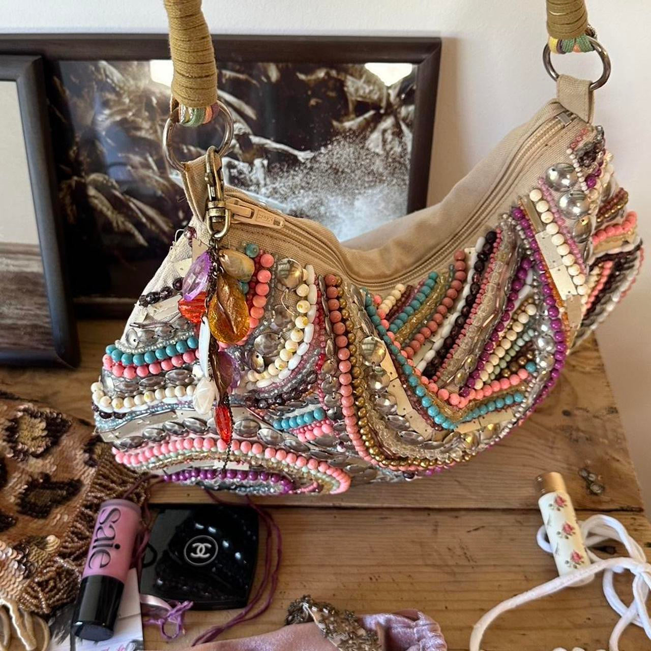 Vintage boho beaded Bag