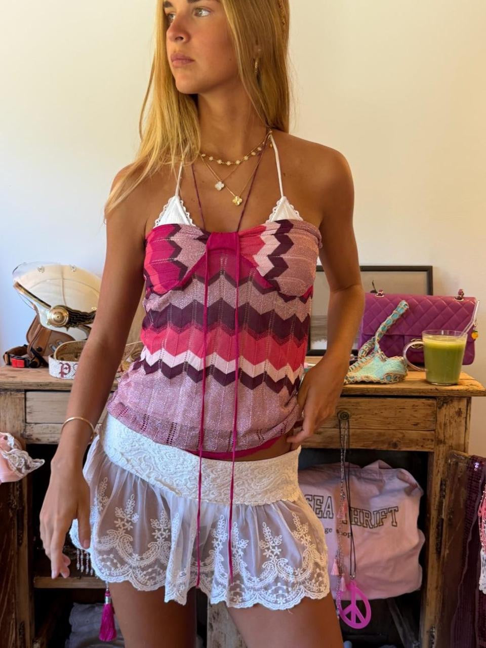 Vintage 00’s pink strapless top