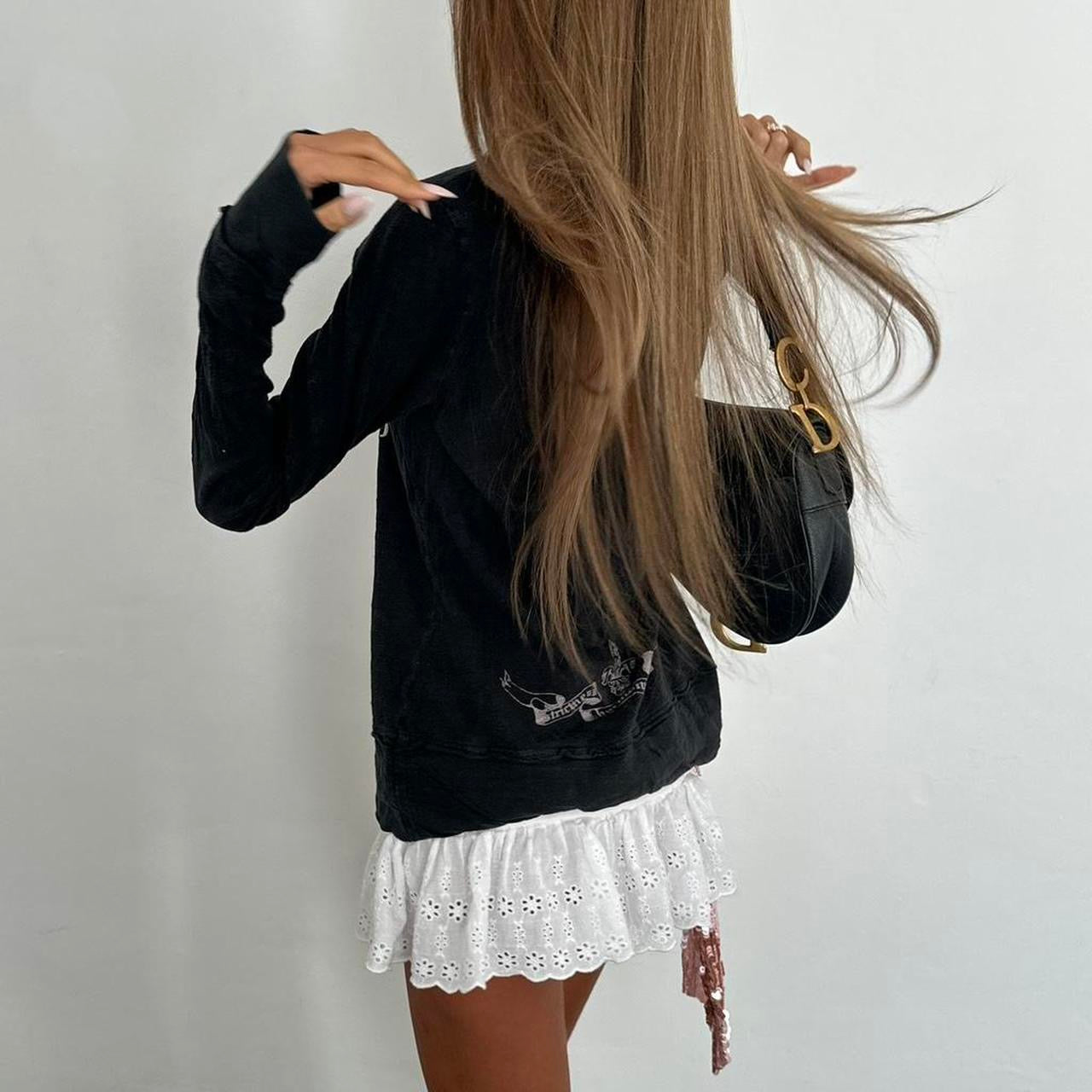 Vintage 00s Faith script graphic long sleeve top