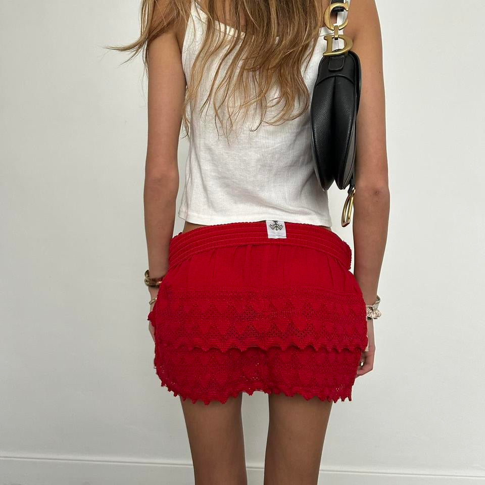 Vintage red heart mini skirt