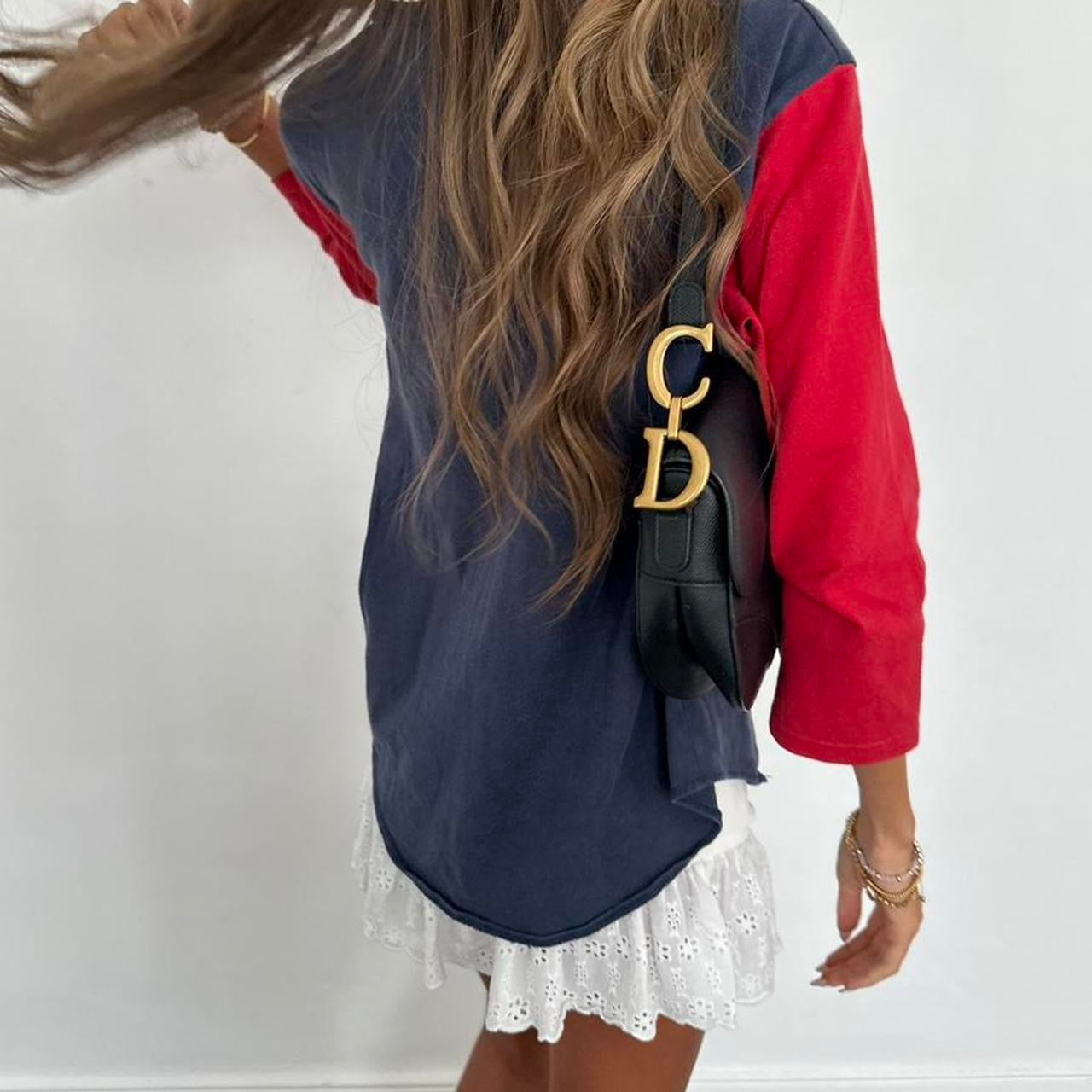 Vintage 90’s Polo Ralph Lauren navy and red jersey top