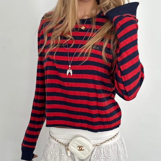 Vintage Ralph Lauren red striped long sleeve top