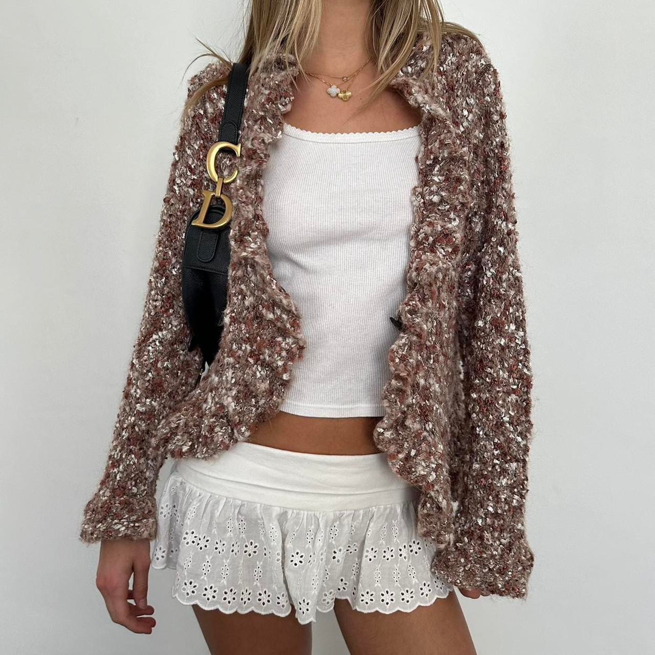 Vintage 90’s beautiful brown knit cardigan