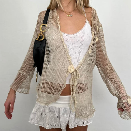 Vintage crochet cardigan top