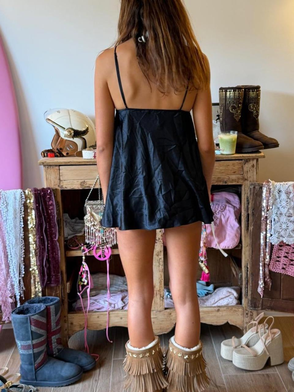 Vintage 00’s black babydoll Victoria’s Secret top